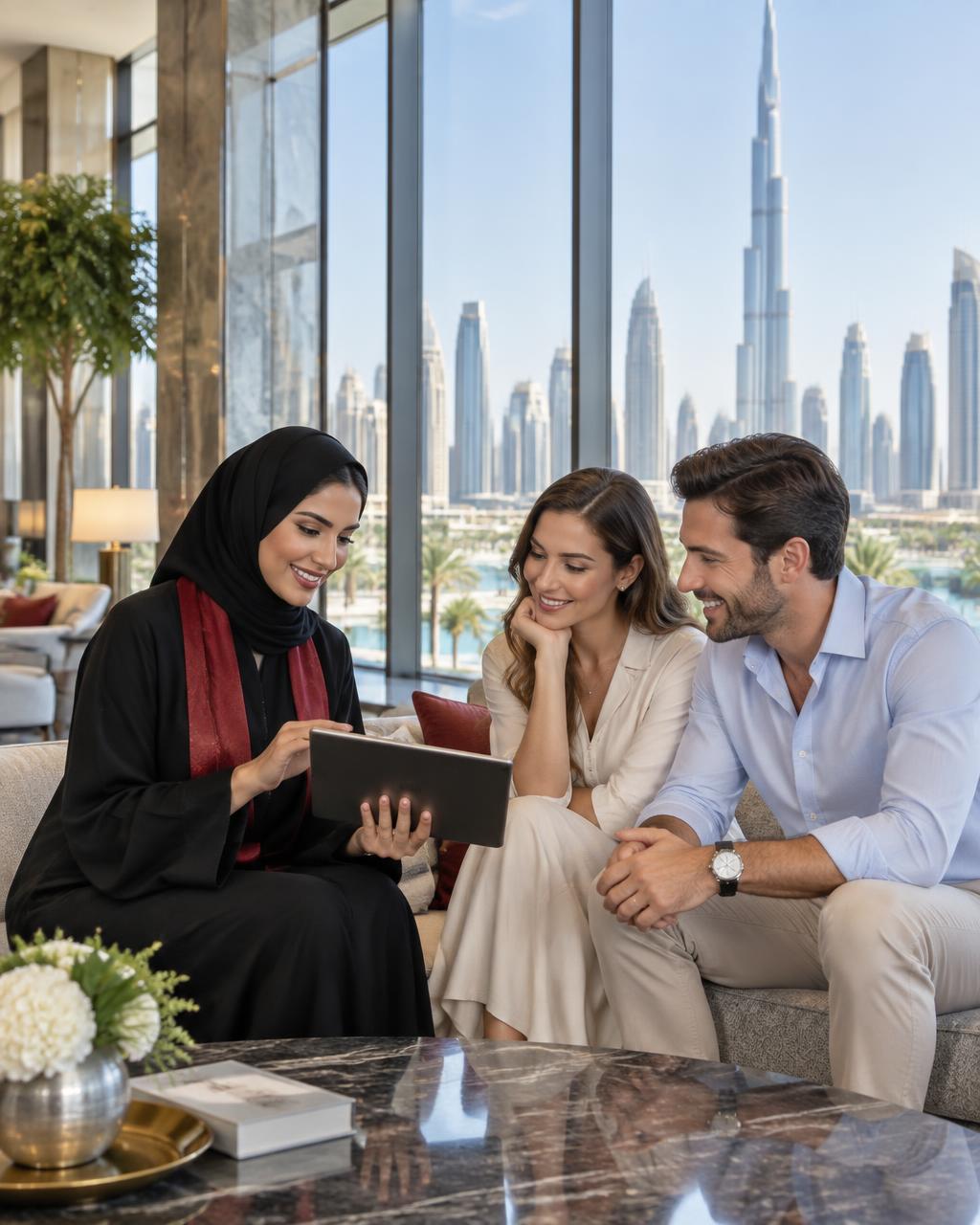 Hormuz 1 Tourism travel consultant planning a Dubai journey with guests